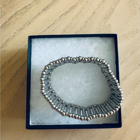 New York & Company Silver Tone Studded Cuff Bracelet. - Picture 3 of 5